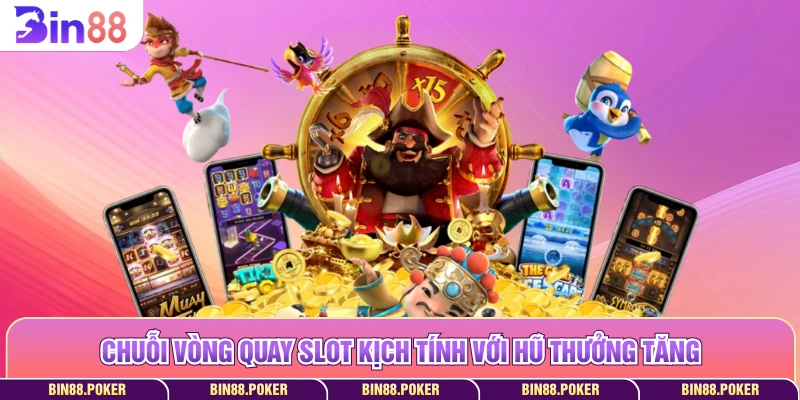 Chuỗi vòng quay slot kịch tính với hũ thưởng tăng