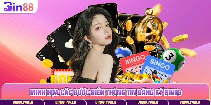 Minh họa các bước điền thông tin đăng ký Bin88